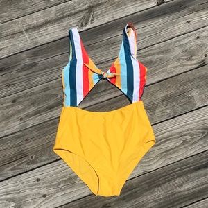 SHEIN Striped One Piece Swimsuit